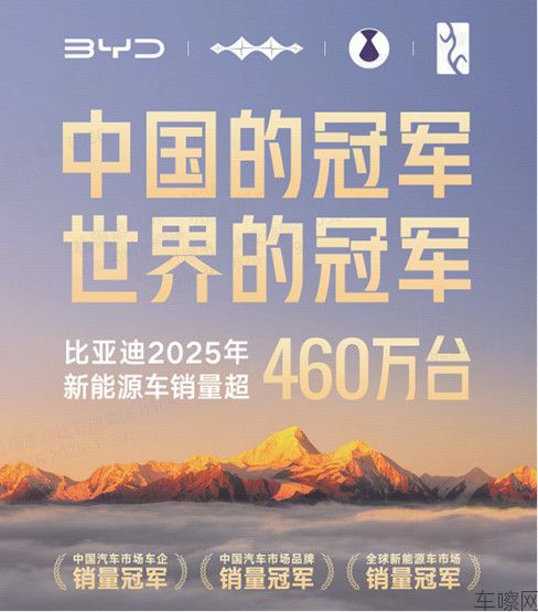 新闻稿件1：包揽中国&全球销冠！比亚迪2025年460万销量续写新能源传奇246
