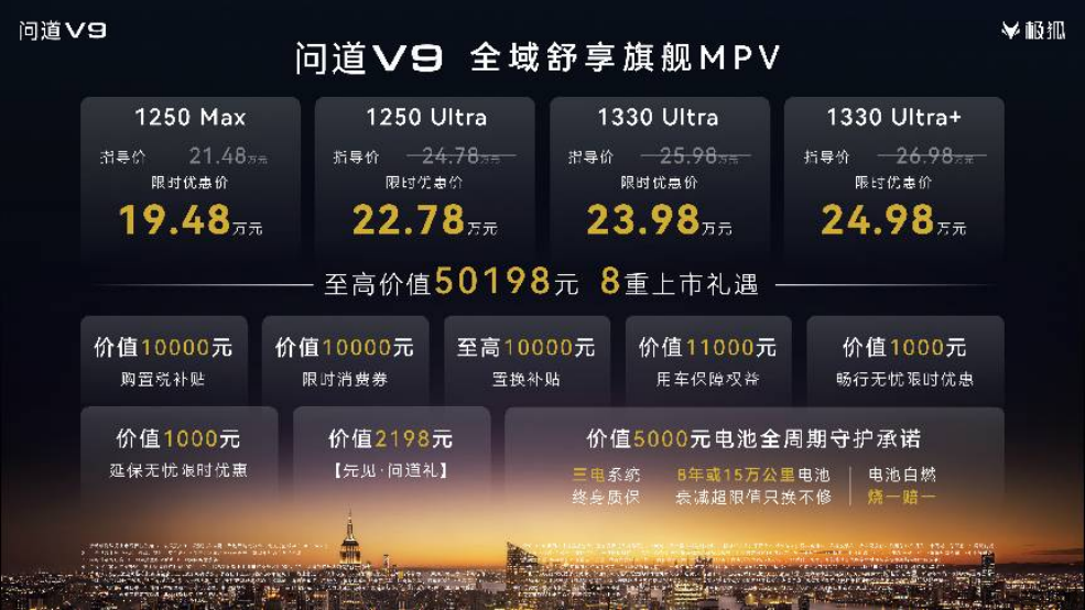 【新闻稿】同问道，共从容！五大共鸣诠释旗舰标准：极狐问道V9上市19.48万起0